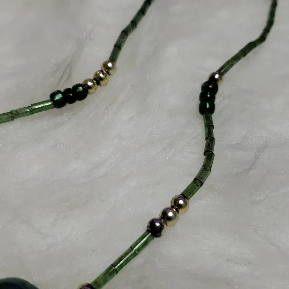 Kids cute green necklace